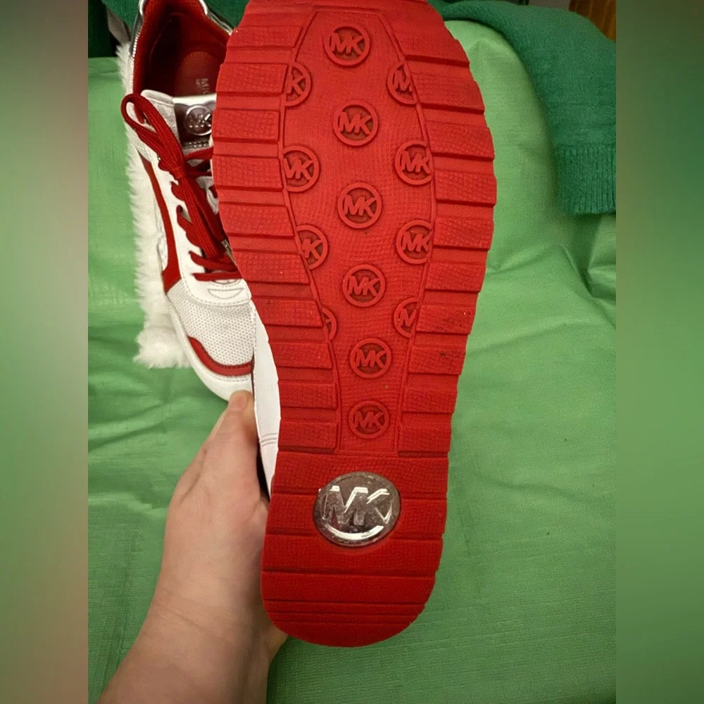 Michael Kors Red and White Women's Sneakers - Picture 5 of 7